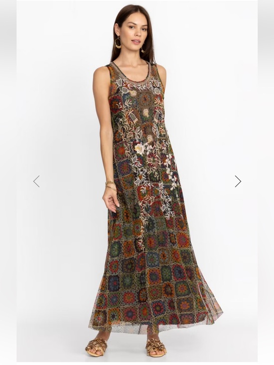 Johnny Was Dresses & Skirts - JOHNNY WAS BIYA BITOLA MESH DRESS Floral Mosaic Sleeveless Maxi Dress Multicolor